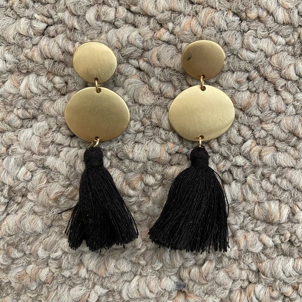 South Moon Under Drop Tassel Earrings
